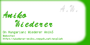 aniko wiederer business card